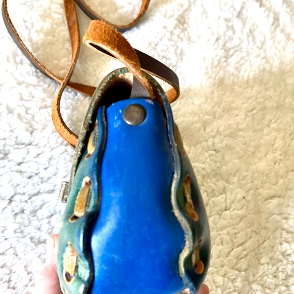 Vintage Tooled Leather Floral Mini Handbag Mexico - Picture 8 of 10